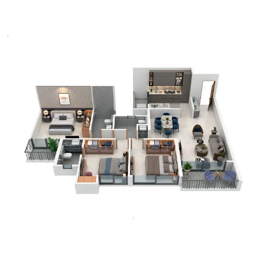 Hiranandani Krisala Township Hinjewadi 3 BHK Ultra Floor Plan Image